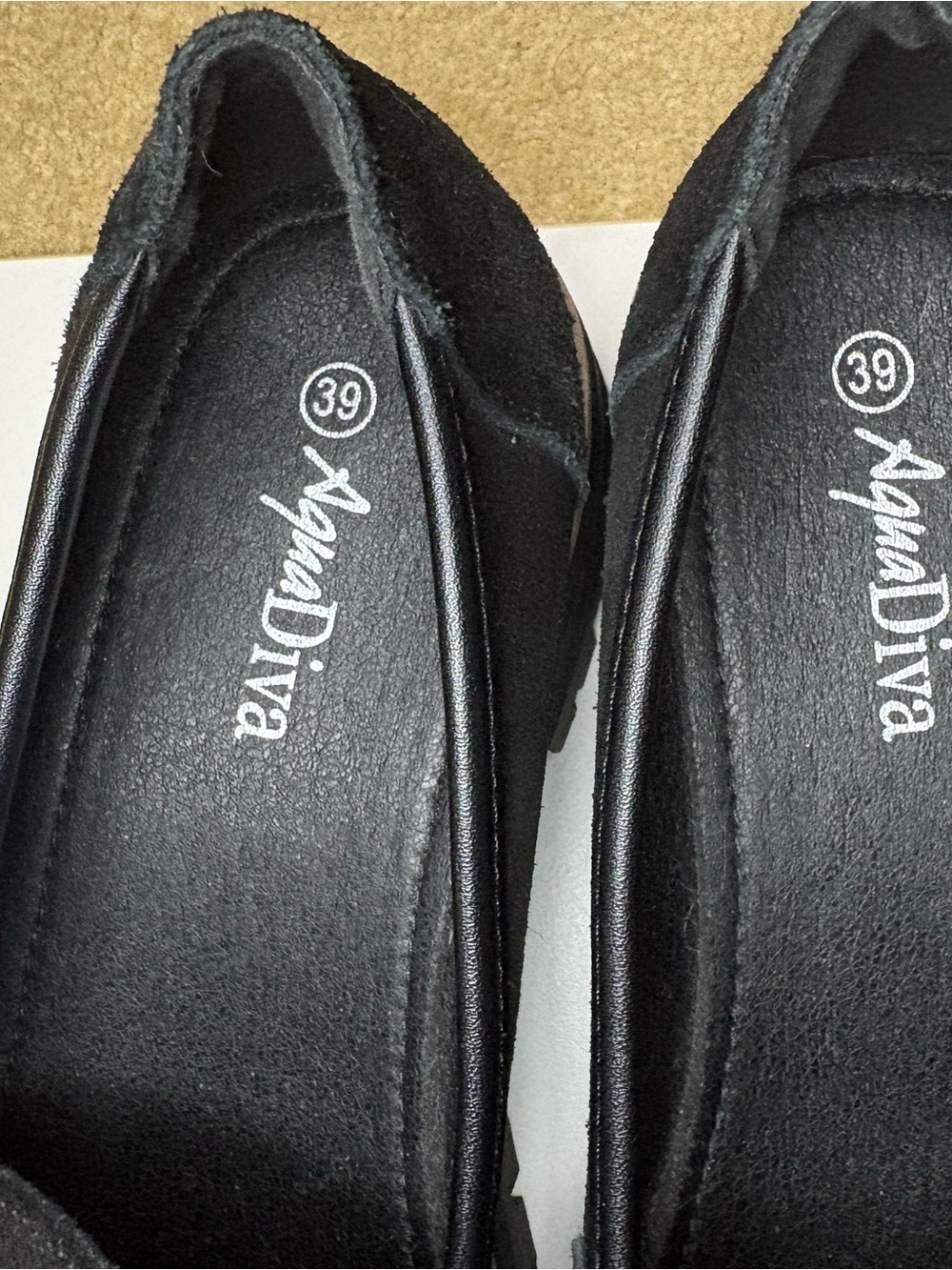 Aqua Diva Lola Black Suede Platform Penny Loafers - Picture 5 of 8